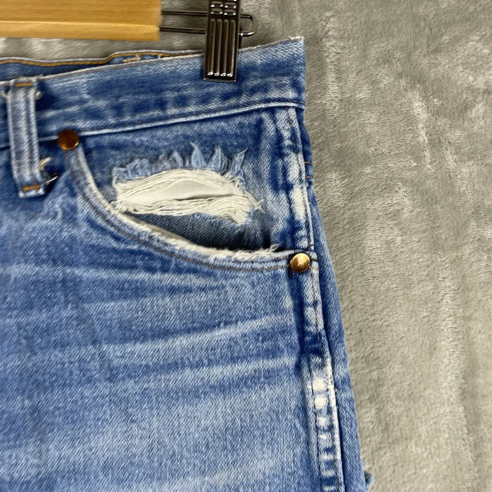 Vintage Wrangler Jeans Mens 32x36 Whisker Fade Distressed Made in USA 936DEN
